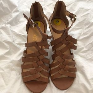 XOXO Gladiator Strap Pumps